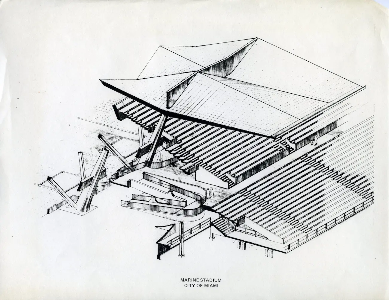 Architectural drawing of Marine Stadium